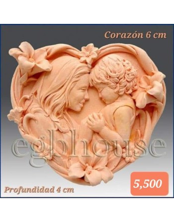 Molde Corazón Madre e Hijo