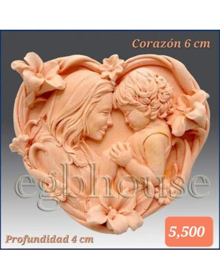 Molde Corazón Madre e Hijo