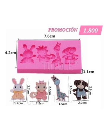 Animalitos Infantiles Caricatura (4 cavidades