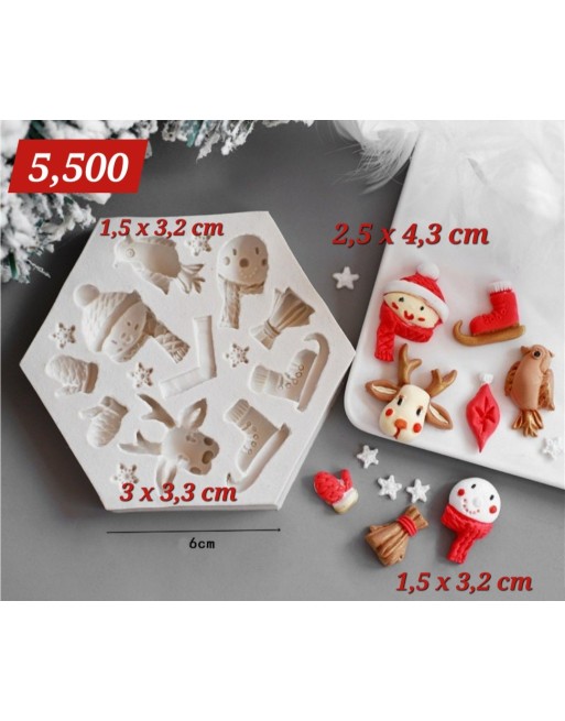 Hexagonal, accesorios de invierno miniaturas