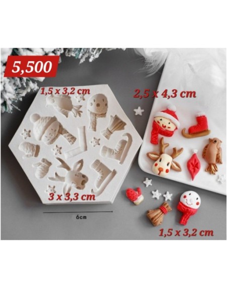Hexagonal, accesorios de invierno miniaturas