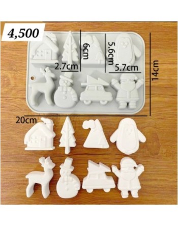 8 figuras navideñas (casa, pingüino, reno, carro, etc.)