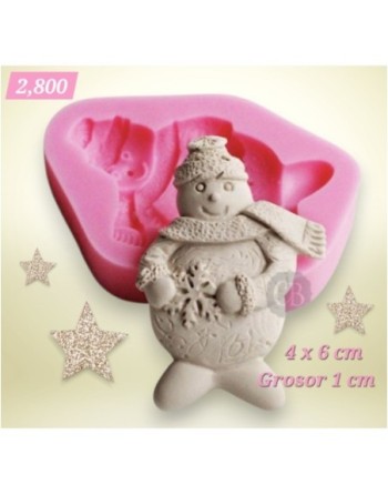 Muñeco de nieve con copo de nieve