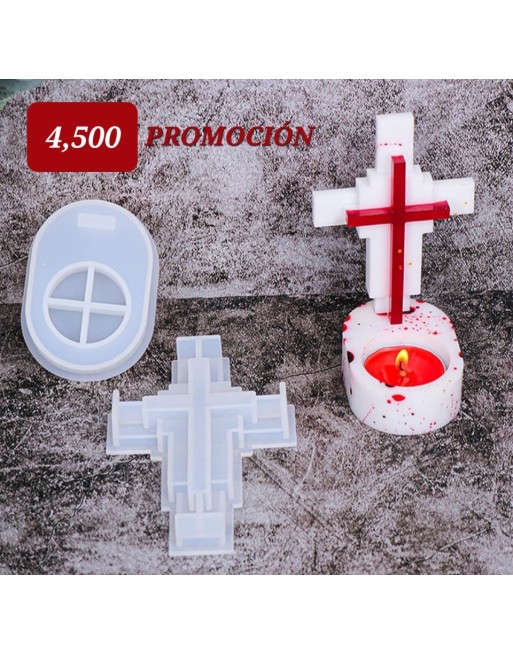 Molde Porta vela Cruz