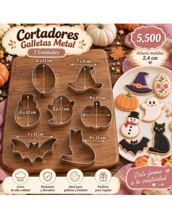 Cortadores Galletas Halloween x 7 unidades