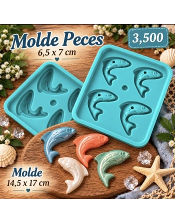 Molde Hielo Peces