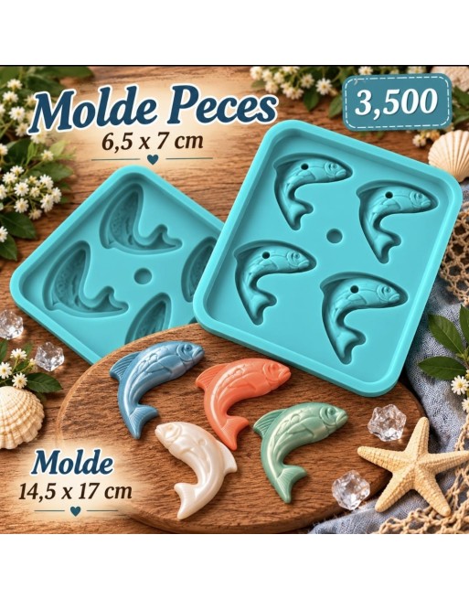 Molde Hielo Peces