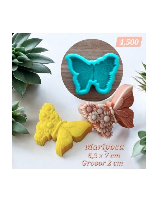 Mariposa mitad floral