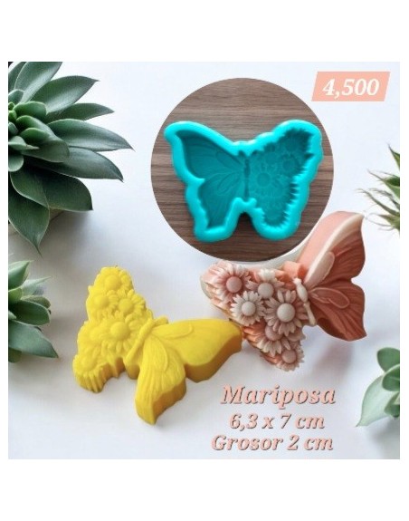 Mariposa mitad floral